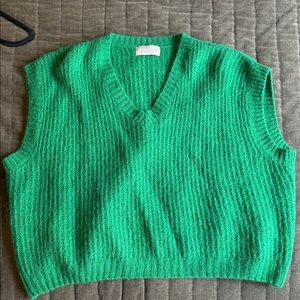 Green V-Neck Sweater Vest